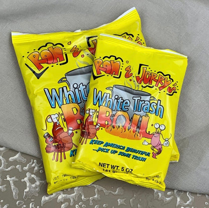Ron and Jerry's White Trash Boil Cajun seafood boil seasoning, 5 oz bag